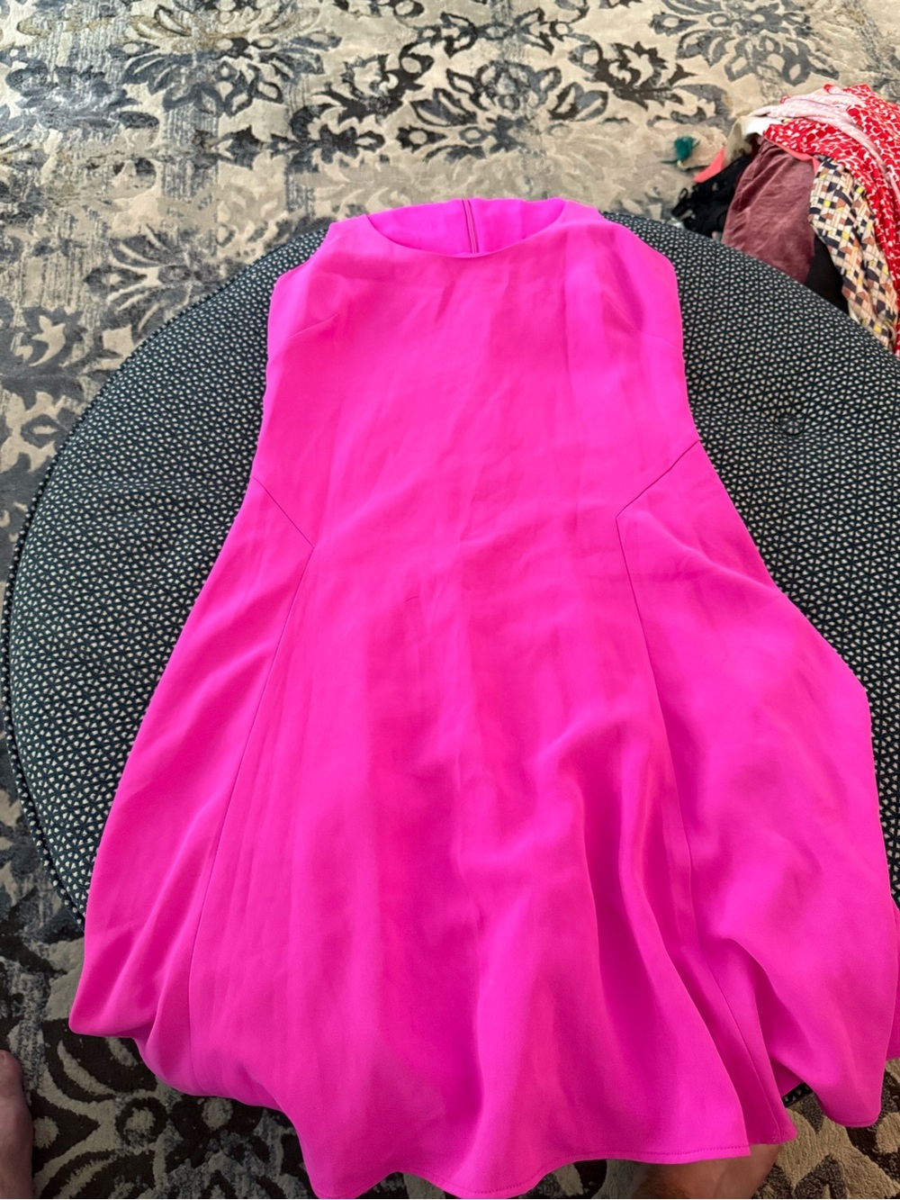 Bright Hot Pink Sleeveless Fit & Flare Dress